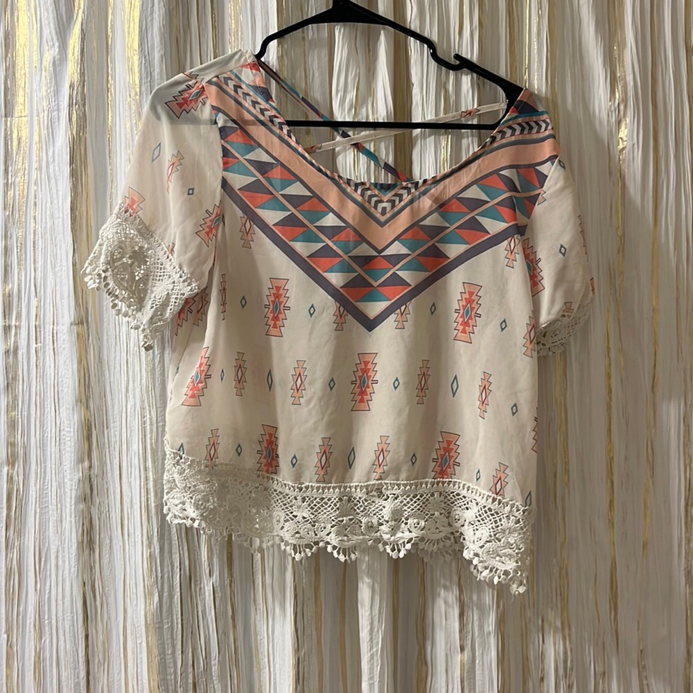 Aztec see through shirt